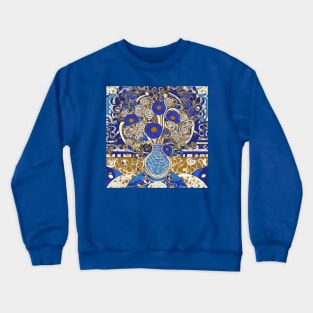 Blue and White Flowers in Blue and White Vase Crewneck Sweatshirt